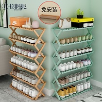 The simple door of the shoe rack is free of installation of foldable tie partition shoes to accommodate the small narrow shelf of the artifact dormitory