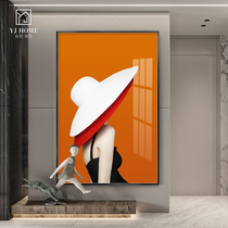 Orange Rear Modern Sexy Beauties Decoration Painting Light Extravaganza Painting Vertical Version Veranda Fresco Web Red Background Wall Hanging Painting