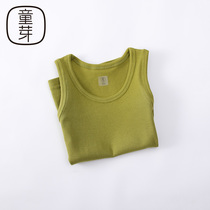 Childrens bud childrens vest Boys threaded vest Sleeveless girls bottoming vest Childrens cotton vest