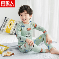 Antarctic childrens autumn clothes Autumn pants set Cotton pajamas Baby underwear Cotton baby boy girl spring and autumn clothing