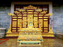 New era Dongyang wood carving emperor throne boutique craft Kowloon dragon chair throne living room floor screen