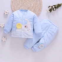 Baby warm cotton suit padded newborn clothes winter 0-1 years old cotton baby thickened padded jacket cotton coat