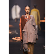 (Fashion Week) TUYUE Painted Moon Designer New Chinese Suit Cuff Acetate Linen Loose Lace Jacket Spring