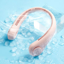 A few vegetarian hanging neck neck small fan Lazy leafless small mini portable portable usb rechargeable mute student childrens kitchen electric head-mounted refrigeration air conditioning halter neck large wind fan