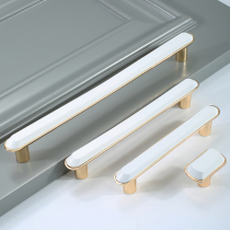 Extended cabinet door handle White light luxury modern simple cabinet door handle Drawer wardrobe Shoe cabinet gold handle single
