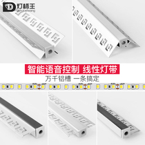 led linear lamp strap with embedded titanium strip linear lamp aluminum trough pre-buried linear lamp