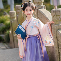 Jinji Han-clothing girls spring style children to take over the Chinese wind chip chicken dress antique dress super fairy