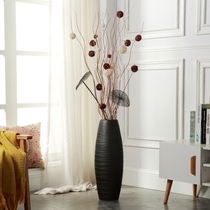 Modern minimalist European-style ceramic floor-to-ceiling vase large living room decorative ornaments simulation flower stem flower arrangement white flower utensil