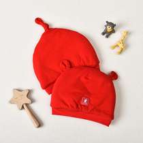 New Years baby hat spring summer New Years baby hat cotton full moon newborn hat female red spring and autumn
