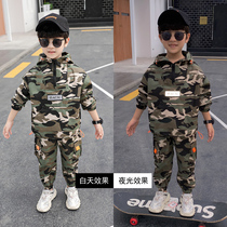 Korean boy suit foreign air 2022 new boy handsome baby clothes little child camouflage Korean child costume