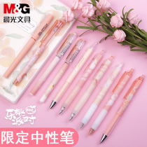Morning light peach party limited payment press gel pen 0 5 black full needle tube straight liquid signature pen girl heart