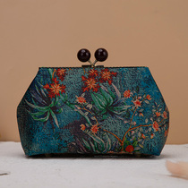 413 # Colour Pearl head opening gold bag zero wallet imitation fragrant cloud yarn inclined cross material bag special price Non-finished product