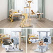 Cat climbing frame cat nest cat tree one small non-occupied solid wood cat grabbing board sisal stone toy cat supplies