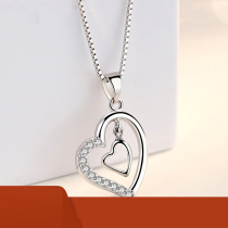 Pure silver necklace female niche design collarbone pendant ornament 2021 new New Years birthday gift to girlfriend A