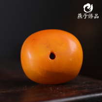 (Swallow Zhen Pin) 17 5g Natural Old Beeswax Clavicle Pendant Chicken Oil Yellow Amber Sweater Necklace for Men and Women