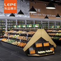 Lozenge Fruit and Vegetable Display Shelf Fresh Supermarket Convenience Store Fruit and Vegetable Shelf Fruit Store Steel Wood Nakajima Fruit Basket