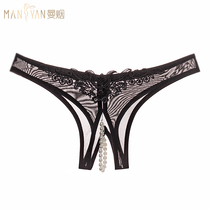 Manyan sexy sex underwear female passion supplies pearl massage panties three-point bikini thong T pants