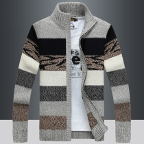 2022 new men's thick youth knitwear Korean style casual cardigan sweater fleece top autumn winter trendy