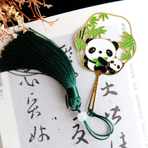 Panda brass bookmark hollow gold metal tassel Chinese style creative stationery gift Chengdu commemorative gift