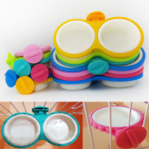 Hanging pet bowl fixed cat bowl dog bowl hanging single bowl double bowl dog bowl water bowl food bowl plastic bowl