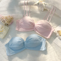(Broken code clearance straight down 50 yuan) strapless underwear womens chest gathering non-slip beauty back set thin bra