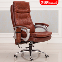 Genuine leather owner chair Lying Office Chair Comfort Long Sitting Computer Chair Home Big Class Chair Seat Massage Chair Bookroom
