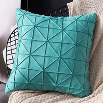 Nordic solid color lattice flannel pillow flannel Pillow sofa pillow case 45x45 square without core cushion