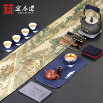Waterproof tea mat Linen Zen fabric Tea flag Tea towel cloth Absorbent tea cloth Tea tablecloth Cotton linen tea table cloth Tea artist