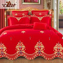 Yida cotton wedding six-piece cotton gongsatin embroidery kit wedding bedding Lu embroidery craft