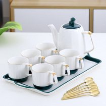 Nordic water ceramic set Kettle Afternoon tea tea set Household heat-resistant water cup kettle Coffee tea set