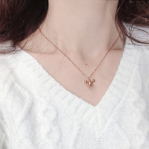 Korean titanium steel plated 18K rose gold Mickey Mickey Mouse necklace simple and versatile net red clavicle chain women do not fade