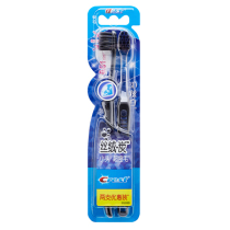 Crest velvet charcoal gingival toothbrush 2 high density charcoal silk soft hair small brush head groove teeth deep clean tartar stains