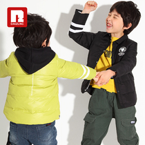 Dipose beautiful childrens down clothes Winter new boy Short-style printed down liner blouse white duck down down jacket