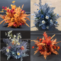 Wedding road flower fog haze Blue Orange potted flower stage stage welcome flower art wedding hall flower flower pot
