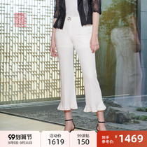 China Yaying womens triacetic acid fabric long slim Micro-Lama pants spring and summer new 6319B