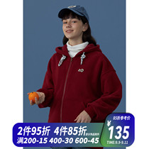 square houlest Spring and Autumn national tide men and women embroidery cardigan jacket couple hooded pullover cotton sweater