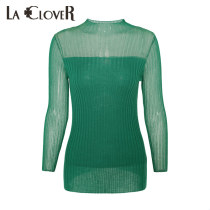 LACLOVER Lankavin simple wool series autumn and winter womens high neck wool base top LC72KR2