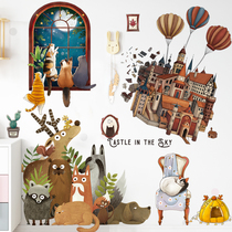 Wall Sticker Large Forest Animal Cartoon Childrens Room Kindergarten Bedroom TV Background Wall Furniture Stickers Wall Accessories Collage
