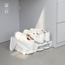 White dormitory household layered simple shoe rack plastic double-layer upper and lower shoe support simple space storage and finishing rack