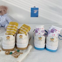 Cream blue leather white shoes womens 2021 spring new fashion explosion style student wild sports and leisure board shoes women