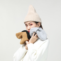 NOME tide rhyme tip knitted hat winter New thick warm wool hat female simple Joker hat