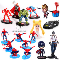 Eating Chicken characters revenge Spider Princess doll salted egg Superman M girl captain Childrens Day cake decoration ornaments