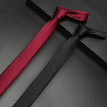 Korean version of ins British mens trend Black small tie Japanese narrow student college style blouse