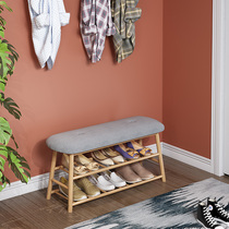 Shoe rack home door can sit on shoes stool Nordic Net red wooden storage shoe shelf simple shoe cabinet change shoe stool