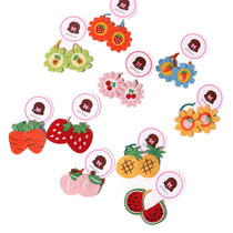 Korean version of the new autumn and winter childrens wool flowers Hairband Girls cute tie hair rope does not hurt hair color hair accessories