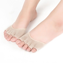 Summer Ice Silk Five Fingers Socks Thin sole sole Sox in front half Cut Toe Socks Anti Slip High Heel Socks Sweat