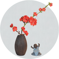 Chinese fake flower simulation flower Wax plum flower Living room table decoration Peach flower dried flower bouquet Silk flower decoration flower branch flower arrangement