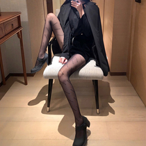 European and American Net red Paris home stockings womens ultra-thin letters autumn and winter sexy black silk light leg artifact pantyhose ins ins