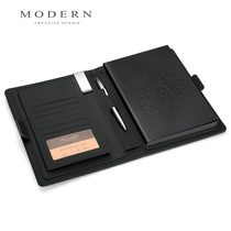 Modern Business Office Leather Premium Notepad with Pen Creative Notebook Fashion Conference Notebook Bit Stationery Company Corporate Custom Logo