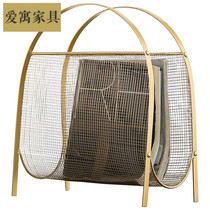 Nordic landing magazine rack iron shelf small bookshelf simple newspaper rack simple storage rack